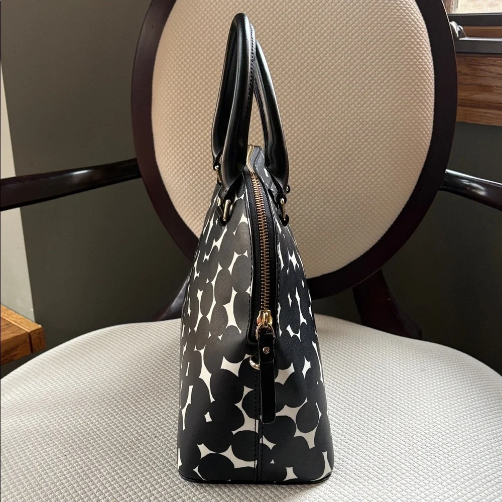 Kate Spade Black and White Polka Dot Satchel Bag Grove Street Printed